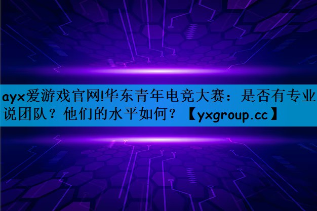ayx爱游戏官网!华东青年电竞大赛：是否有专业解说团队？他们的水平如何？
