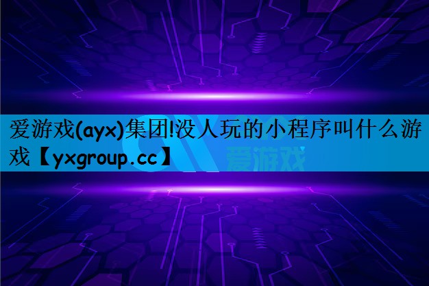爱游戏(ayx)集团!没人玩的小程序叫什么游戏